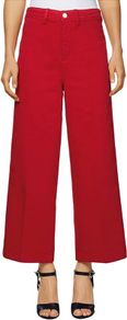 Tommy Hilfiger Women's Bell Bottom Hw C CLR Straight Jeans, Red,  S / 30