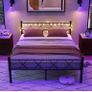 King Size Bed Frame with Headboard & lights Image 8