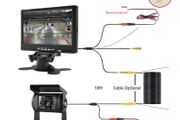 7 Inch Car Van Truck Camper Screen Monitor with Rear View Camera for Truck Bus Parking 9-36V Security Display 1024x600 HD LCD Screen Universal