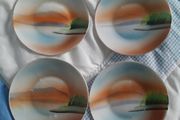 SAUCERS - Hand Painted - Japanese x 4