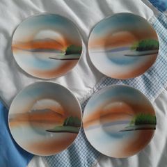 SAUCERS - Hand Painted - Japanese x 4