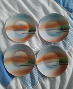 SAUCERS - Hand Painted - Japanese x 4