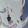 Smokey Plum Glass Cube Facet Drop Earrings Image 4