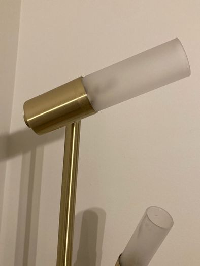 Floor Lamp Gold and Frosted Glass