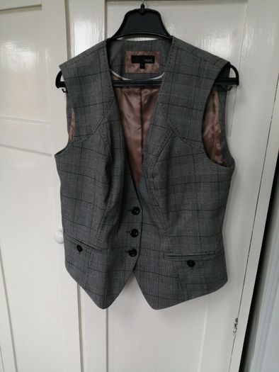 Next Grey Check Waistcoat New Size 14 (Next)