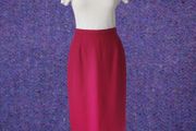 VINTAGE 1980s magenta pink high waist midi skirt Made in Ireland S 10 Barbiecore