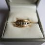 Victorian 14K Gold Two Stone Sapphire & Diamond Ring size L1/2 - 5,1g Image 3