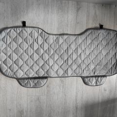Quilted Car Rear Seat Protector Mat - Grey Car Seat Cover with Pockets
