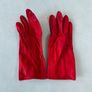 Vintage Soft Red Leather Ladies Gloves - Genuine Leather Image 5