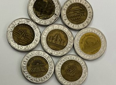 Rare Egyptian commemorative coins set of 7