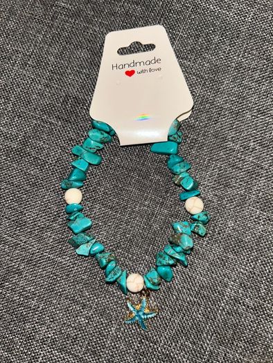 Blue Beaded Starfish Bracelet