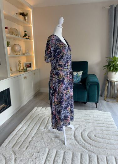 Ladies Navy Multi Coloured Print Dress from DIVA Carella. Size XL UK 14-16/ EU 42-44