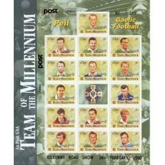 2000 & 2001  Ireland IPTA Collectors Roadshow Kilkenny on GAA Team of Millennium (2000 Hurling & 2001 Gaelic Football) Mint Never Hinged (MNH). 2000 show 26th February and 2001 show was 17th February