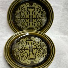 Arklow Pottery Tree Of Life Green side plates