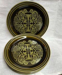 Arklow Pottery Tree Of Life Green side plates