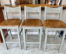 Danube solid Oak Bar Stool painted French Grey