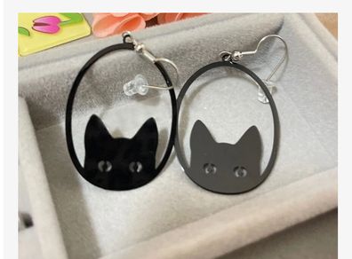Enchanted Black Cat Earrings - good luck charms