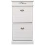 Shoe Cabinet White 50x28x98 cm Paulownia Wood Image 2