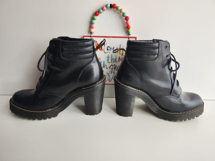 Dr Martens Persephone black leather chunky heel platform boots UK6.5 EU40 US8.5