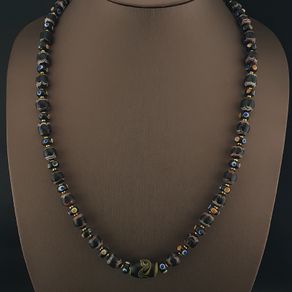 Vintage Venetian Style Trade Eyes Glass Beads Necklace