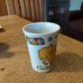 vintage ceramic cup and matching shell-shaped dish set featuring  cartoon yellow elephant "Sunny Funnies" Image 7