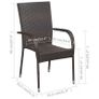 Stackable Outdoor Chairs 4 pcs Poly Rattan Brown Image 2