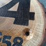 Personalised House number with eircode door plaque, oak slice Image 3