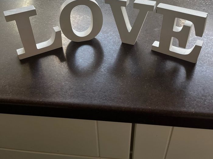 L O V E wooden letters