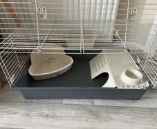 Rabbit cage and pet transport carrier.