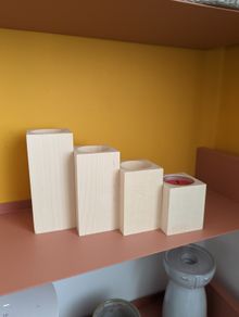 Wooden candle holders x 4