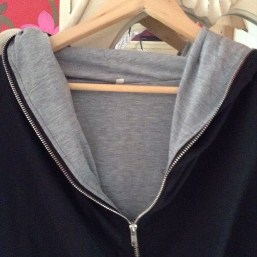 Black and grey hooded top size 18