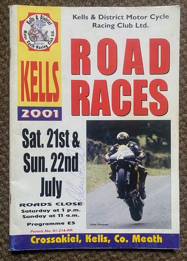 2001 Kells Road Races Programme - Motorcycle Racing - Meath