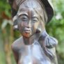 Vintage Sculpture -  Woman Wooden Carving -  Fine Art - Hand Carved Hard Woman Wood Sculpture - height 24,5" Image 7