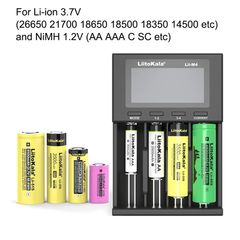 LiitoKala Lii-M4 18650 LCD Display Smart Charger Test Capacity Suitable For 3.7V 26650 18350 21700 18500 1.2V AA AAA 4 Slots