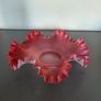 Glass Bowl Pink White Image 2
