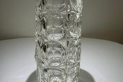 1920s Brockwitz Clear Pressed Glass Cylinder Vase (Moonprint Star Pattern)