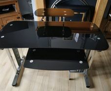 Black Tempered Glass computer desk
