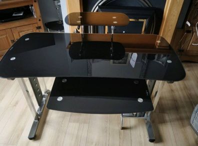 Black Tempered Glass computer desk
