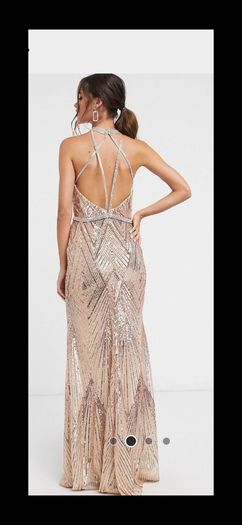 Forever Unique Gold embellished maxi dress