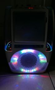 Singing Machine Bluetooth Water Fall Effect Light Show Karaoke Machine - White.