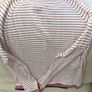 Zara mens cream and red stripe jumper slim fit large Image 3