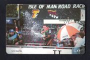 2001 Isle of Man 33 unit / GB3 Isle of Man TT Festival 2000 - Road Racing Capital of the World. Champagne flows for Ian Simpson after winning the Formula 1 race. ((Siemens - S30 (Module 34))) Phone Card