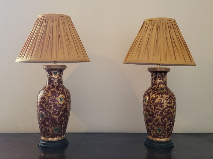 Vintage pair of chinoiserie table lamps