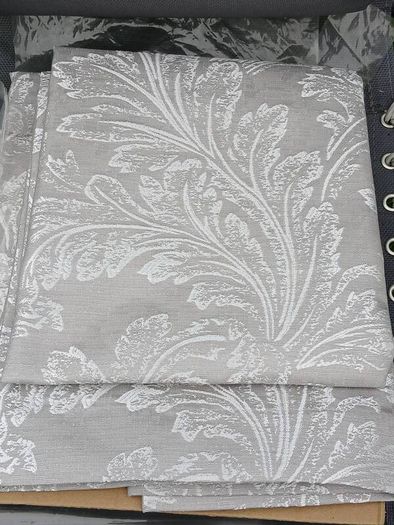 Pair of New Silver Black out Curtain, Eyelet