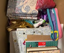 Box of crafty stuff mostly new