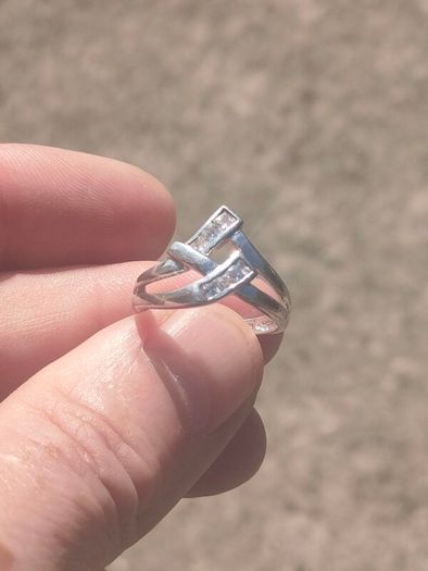 Sterling Silver Double Wishbone Engagement ring