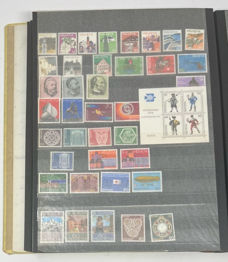Collection: Switzerland (Helvetia) mainly, Malta, Gibraltar & Andorra Stamps mainy usd but a few mint on 38 pages