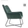 Turio forest green velvet effect arm chair Image 5