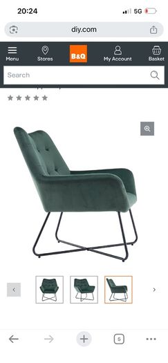 Turio forest green velvet effect arm chair