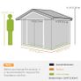 7ft x 4ft Lockable Garden Storage Shed, Metal Tool Storage Sheds with Sloped Roof and Foundation, Grey Image 4